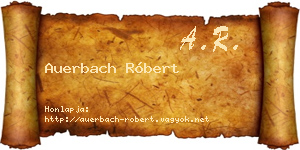 Auerbach Róbert névjegykártya